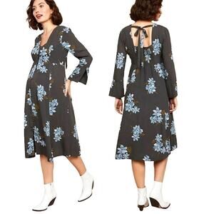 𝅺Mimi Maternity Floral Midi Dress